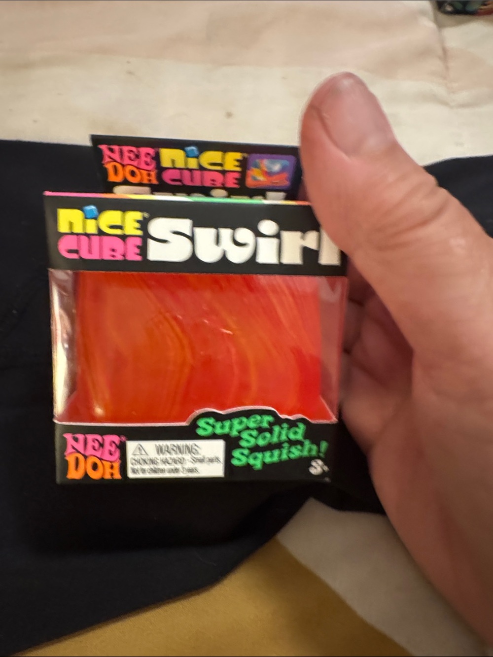 New doh Njce Cube Swirl Super Solid Squish - Orange Red Swirl